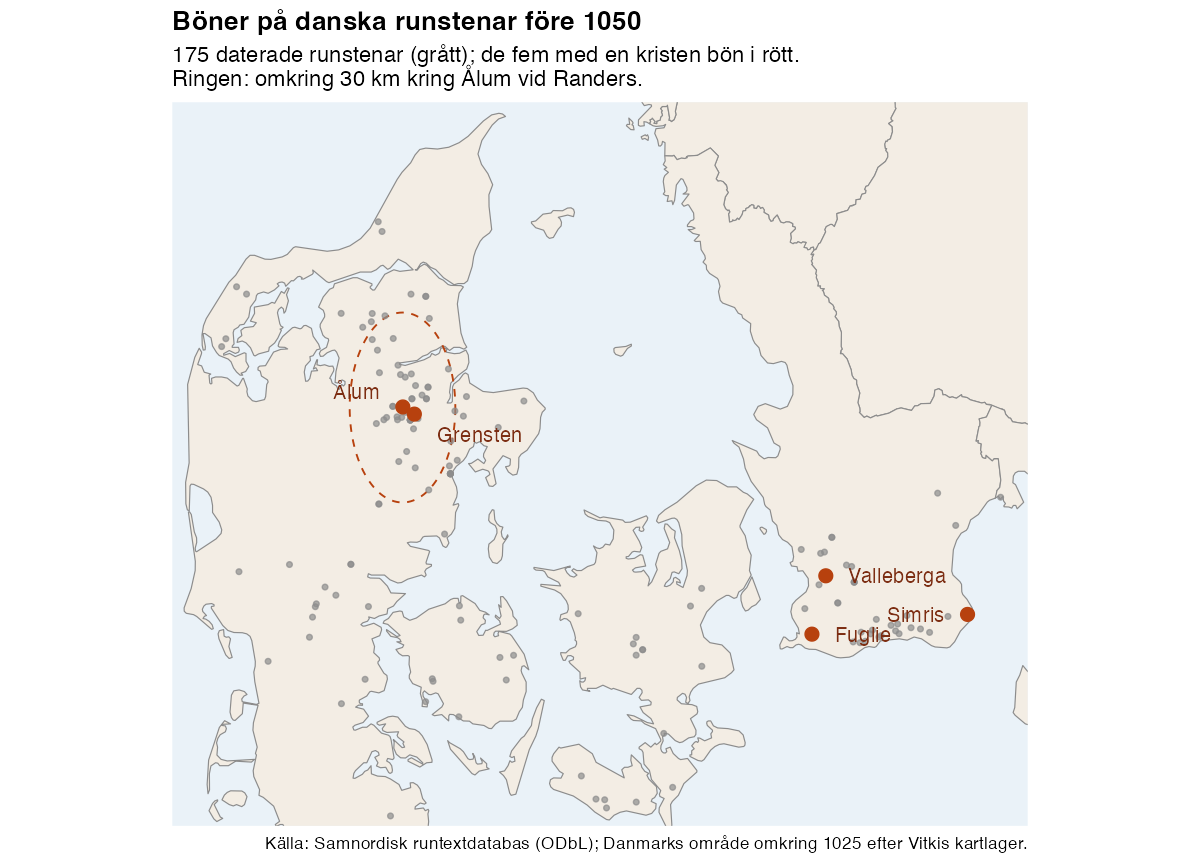 Böner på danska runstenar före 1050